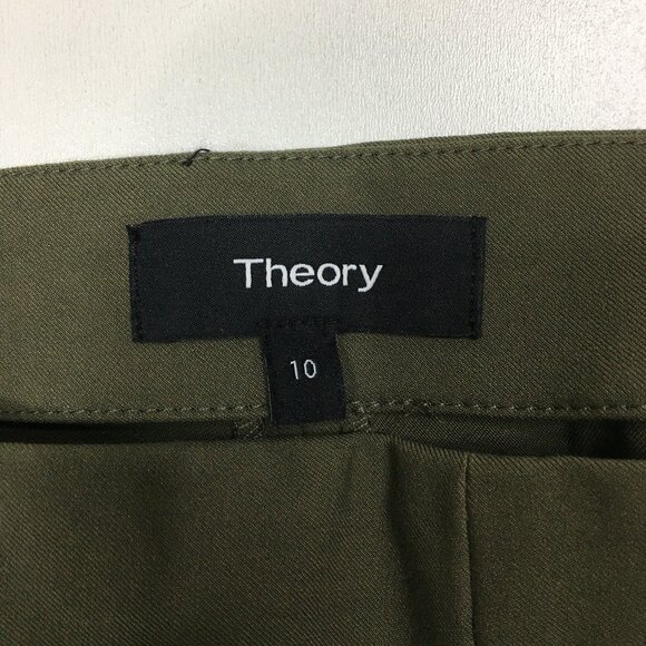 THEORY Green ALETTAH Approach 2 Zip Ankle Crop Dress Pant - Picture 2 of 12